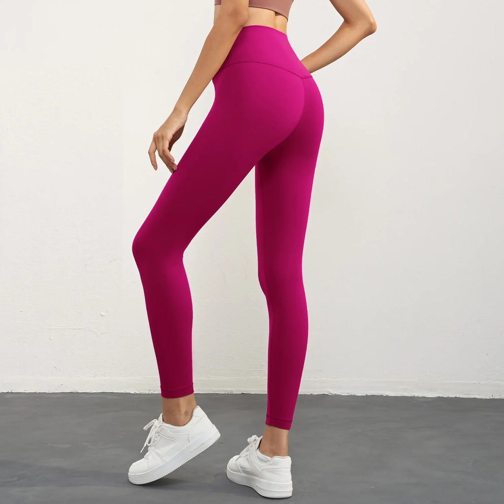 Solid Color Back Waist Pocket High Waist Fitness Yoga Legging soft Women Sport Pant Tight Butter Athletic Gym Ankle-Length Pants