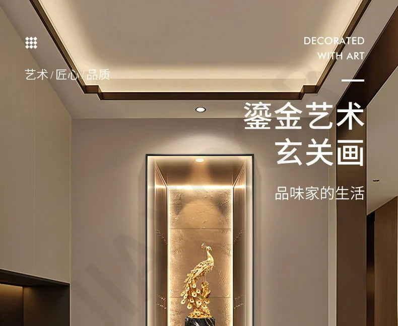 Modern Light Luxury Entrance Decoration Painting Wealth Wall Lamps Tree Corridor Hanging Painting High-end Wall Painting Light