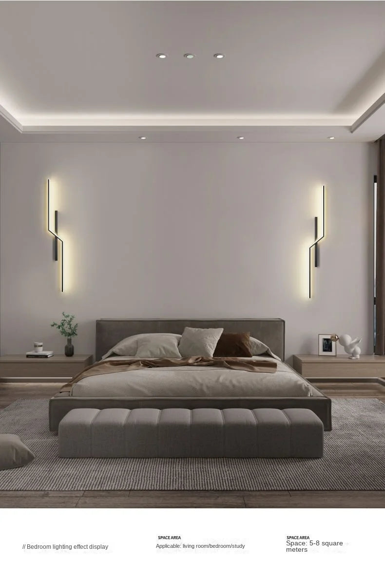 Modern Minimalist LED Wall Lamps - Bedside Interior Lighting for Living Room Bedroom Stairs - TV Backlight Wall Decor Lights
