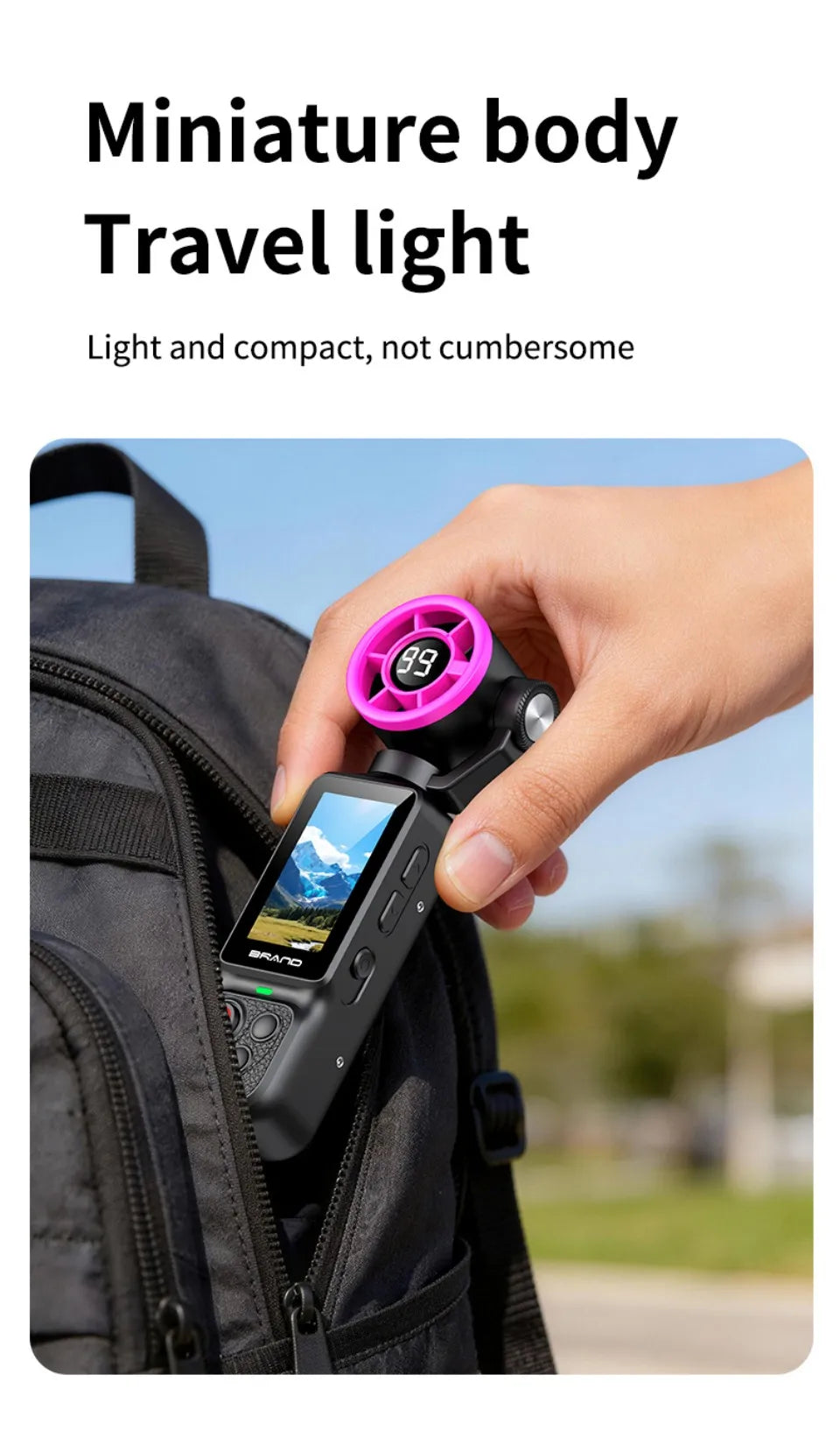 HD 2 in 1 Action Camera with 5 Speed High Speed Cooling Fan Video Recorder For Vlog YouTube Outdoor Shooting Handheld Action Cam
