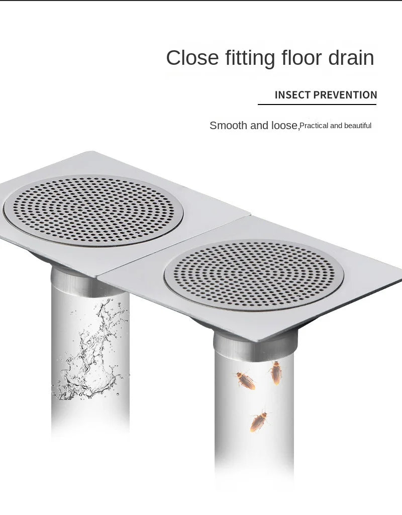 Drain Cover Bathroom Tool 304 Stainless Bathroom Accessories Sink Strainer Drains Cover Floor Drain Pad Hair Filter