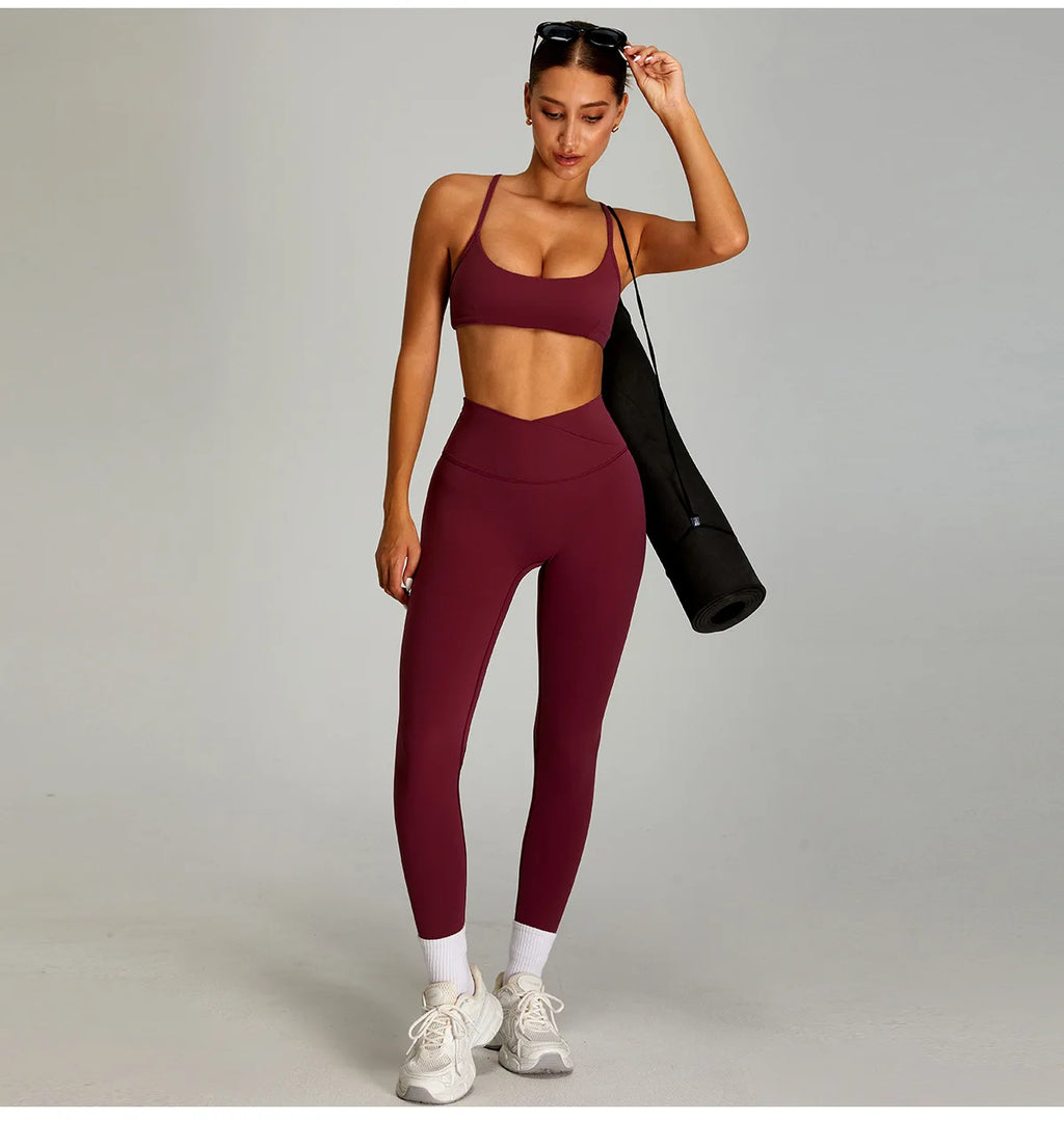 mikeyoga Women Yoga Suit 2PCS Sports Set Quick-Drying Gym Set Women Tracksuit Running Workout Short Sleeves Sports Yoga Clothing