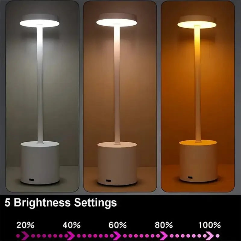 Modern Touch Rechargeable LED Desk Lamp with 3 Color Tones Suitable for Stylish and Minimalist Design in Home Offices