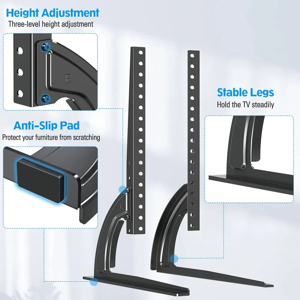 Universal TV Stand,Metal TV Legs for 14-42 inch TV Height Adjustment TV Base with VESA 200x200mm,TV Stand Tabletop Strong TV Leg