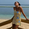 Summer Mini  Hollow Out Women Flower Dress