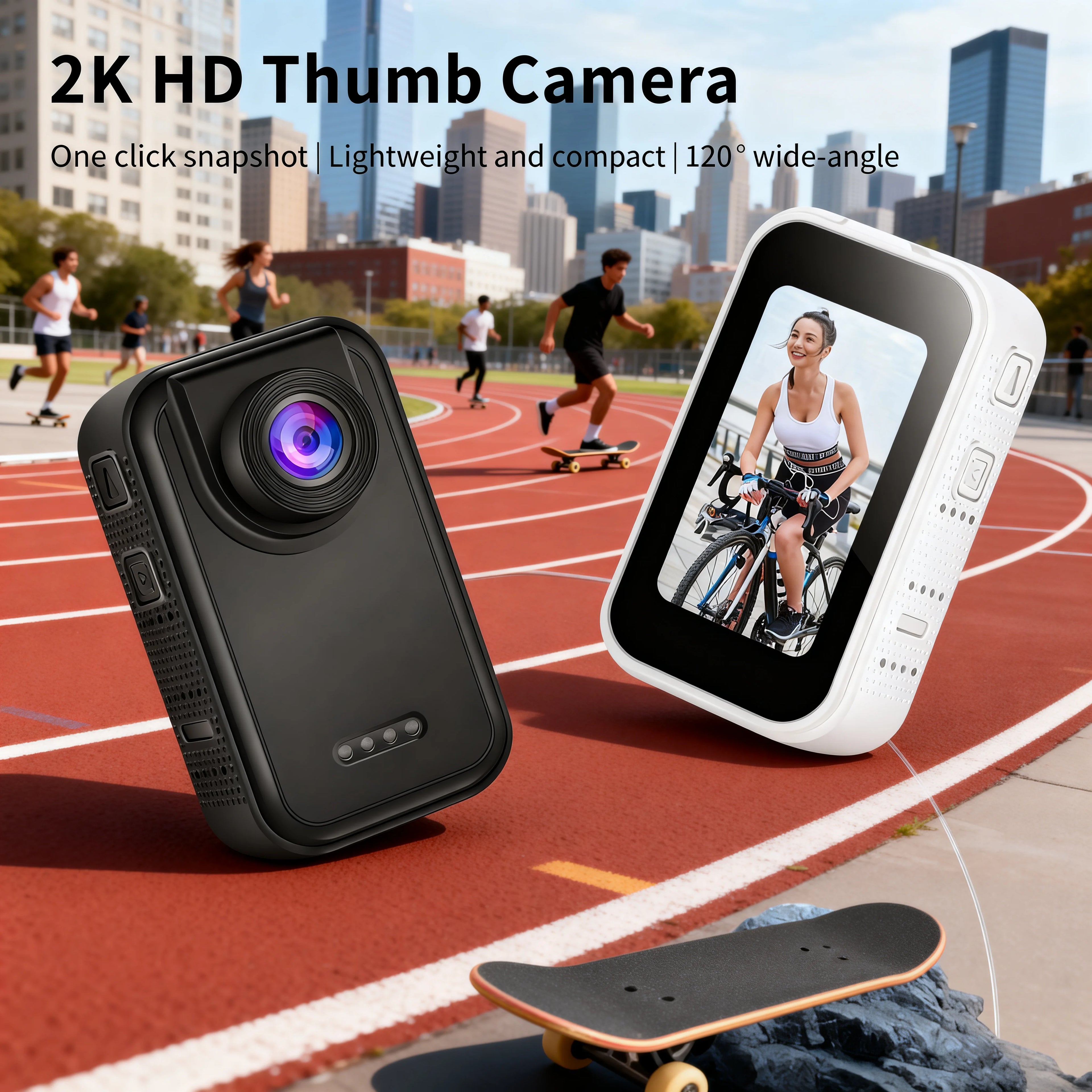 1080p HD thumb camera, one-click quick shot, portable 2K compact HD recorder, cycling, mountaineering, outdoor sports camera