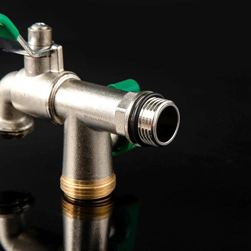 Garden Outdoor Bibcock Faucet DN15 DN20, Anti-freeze, Dual Control Copper for Washing Machine and Kitchen Garden Sink    1/2