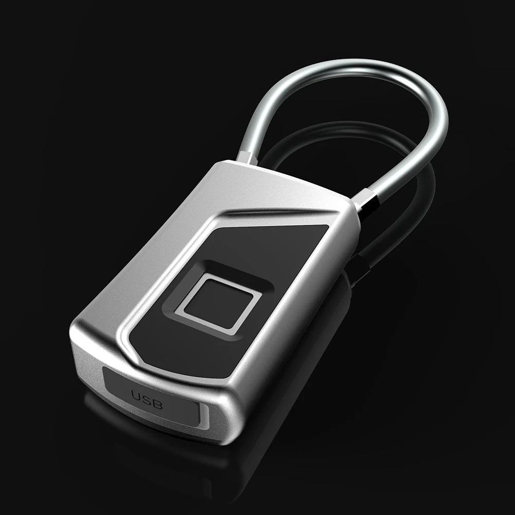 Intelligent Fingerprint Lock Portable Keyless Fingerprint Padlock Waterproof USB Rechargeable for Door Suitcase Backpack Locks