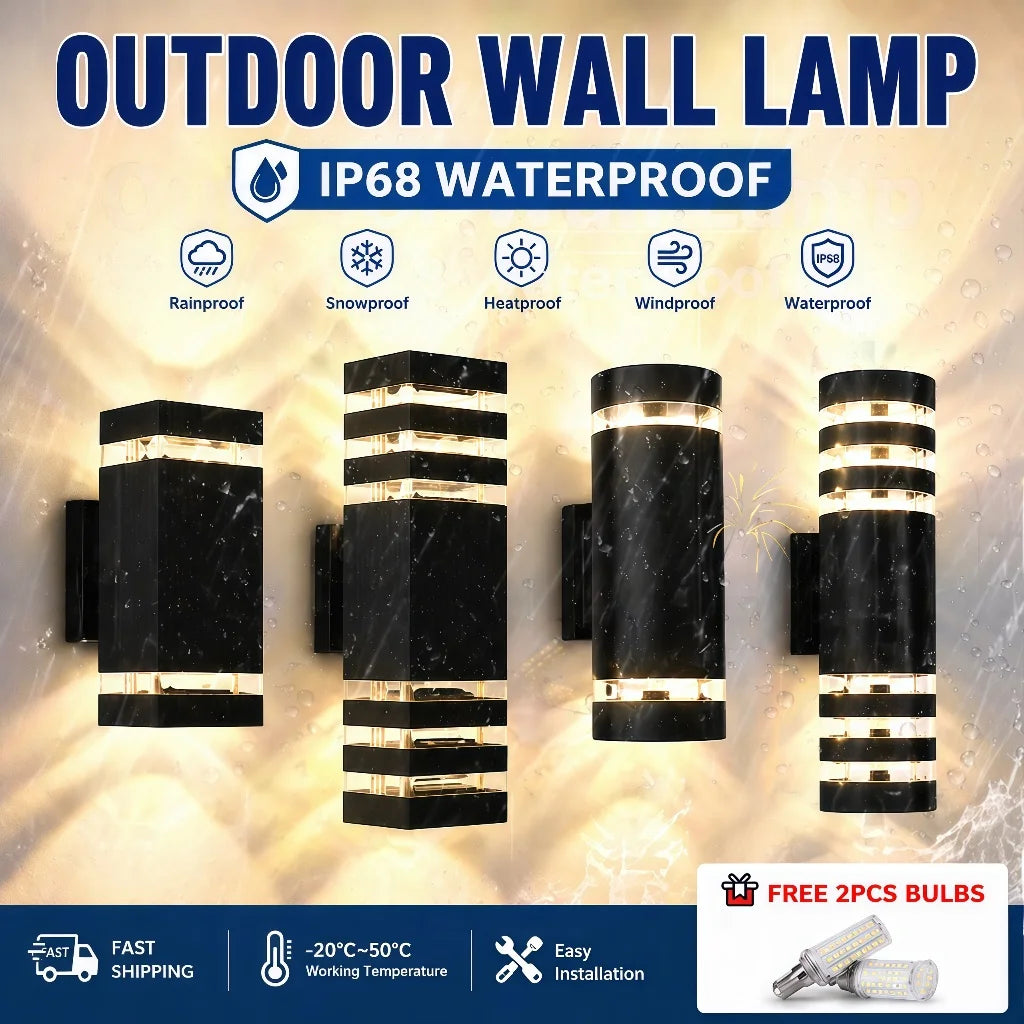 Outdoor LED Wall Lights  Replaceable Light Bulb E27 Waterproof Wall Lamp for Modern Home Interior Stairs Lighting Decoration