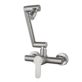Stainless Steel Foldable Basin Faucet Wall Mounted Bathroom Kitchen Sink Washbasins Cold Hot Water Mixer Tap 360 Degree Swivel
