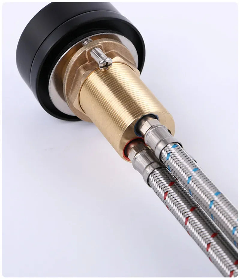 Basin faucet Bathroom two holes Widespread Brushed Gold bathroom sink tap 360 rotating widespread Black basin Tap