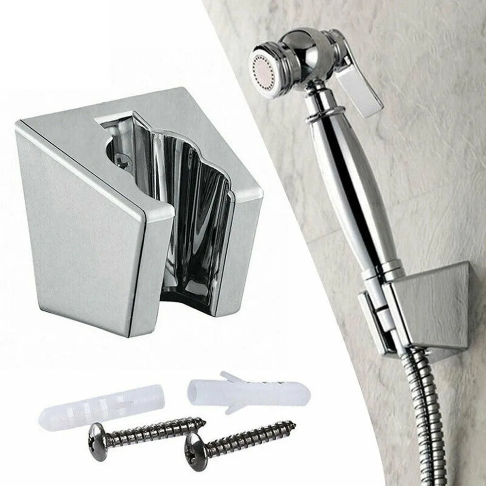 Adjustable Bathroom Shower Handset Holder Head Chrome Wall Mount Shower Mounting Brackets Silver Bathroom Accessories