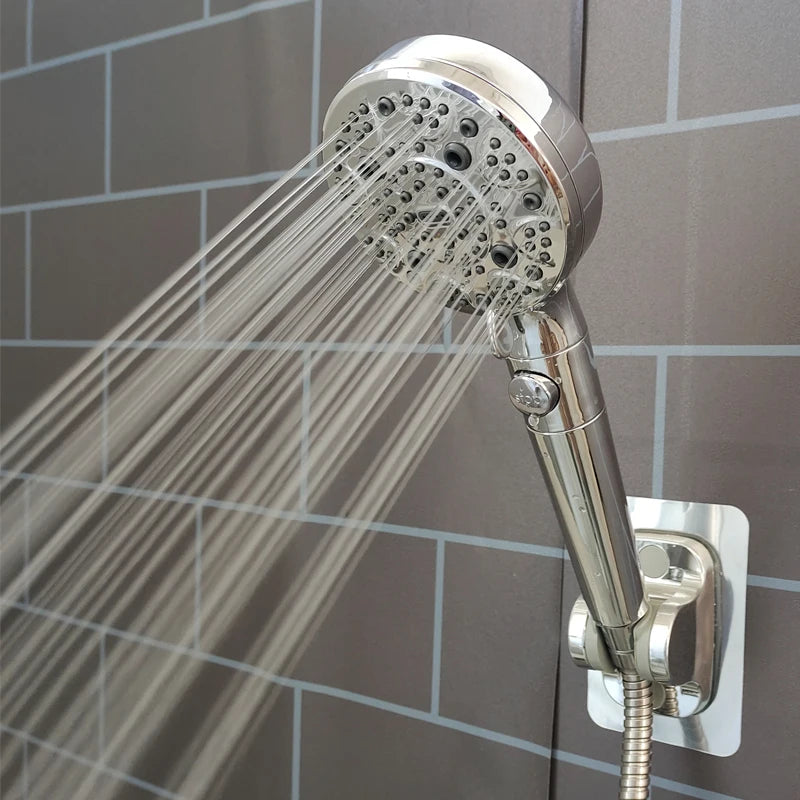 Filter 9 Modes Adjustable Shower High Pressure Shower Head with Hose Water Saving One-Key Stop Spray Nozzle Bathroom Accessories