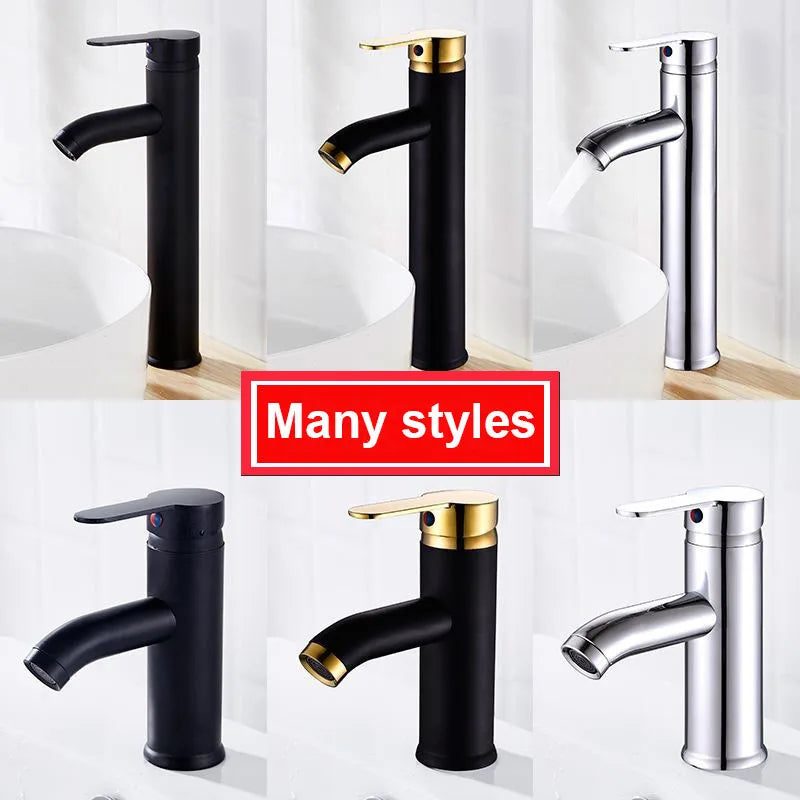 Basin Faucet Stainless Steel Bathroom Faucet Mixer Tap Hot Cold Water Basin Sink Tap Bathroom Faucet Tap