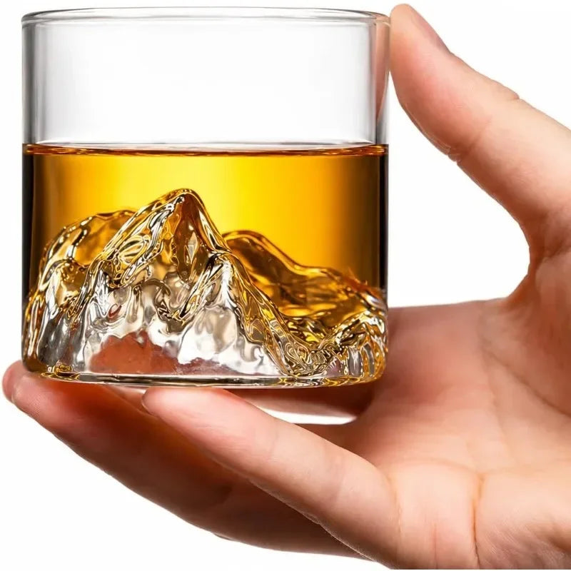 Guanshan Whiskey Glass Glass Glacier Mountain Cup Suitable for Drinking Whiskey Cognac Cocktail Ice Glass