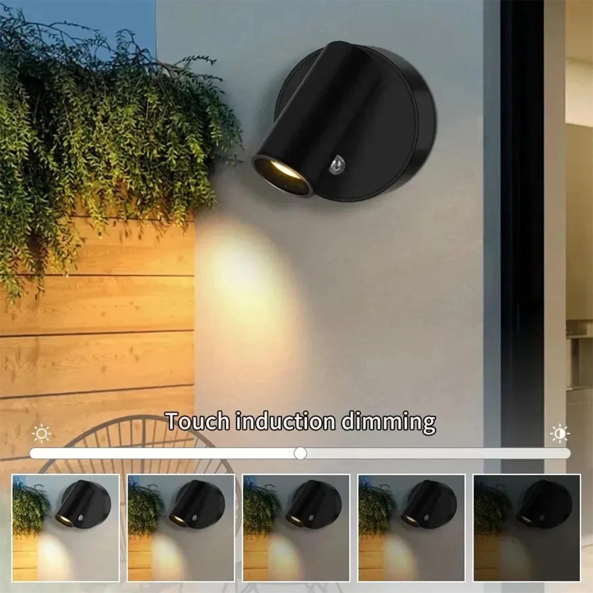 Led Double Head Wall Sconces light Touch Control Remote 360 Rotatable 3 Color Modes Wall Light USB Recharge Wireless Night Light