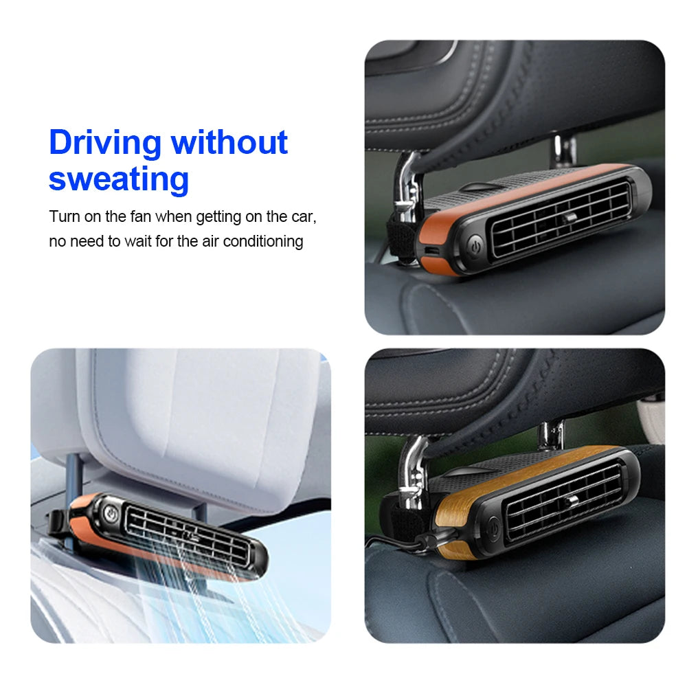 3 Speeds Adjustable Car Seat Fan Car Headrest Cooling Air Fan USB Powered Car Seat Headrest Fan Summer Car Accessories