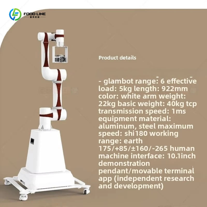 Customized  6 Axis Interactive Robot Photo Shooting Automatic Visual Camera Slow Motion Recording Light Function