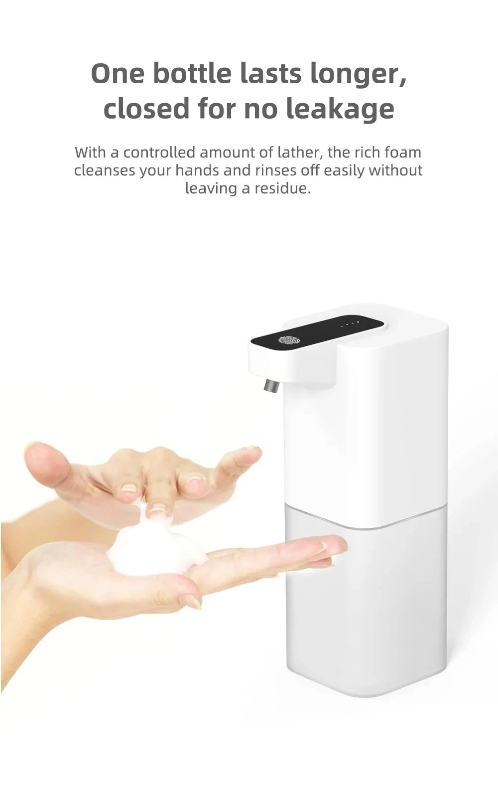 USB Rechargeable Infrared Automatic Foam Soap Dispenser Touchless Hand Sanitizer Dispenser for Bathroom Kitchen