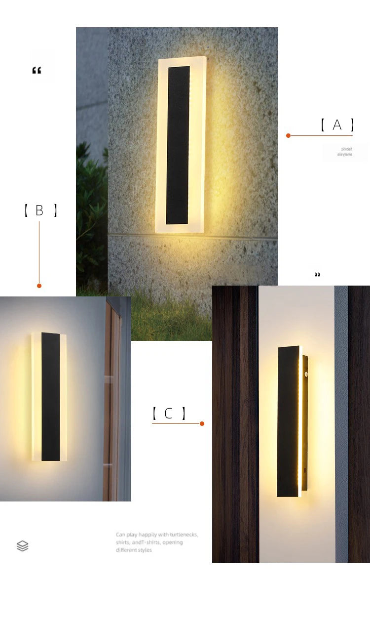 Outdoor Wall Light Garage Door Garden Decoration Porch Lamp Front Door Decor Lights IP65 Waterproof Anti-Water Wall Lighting