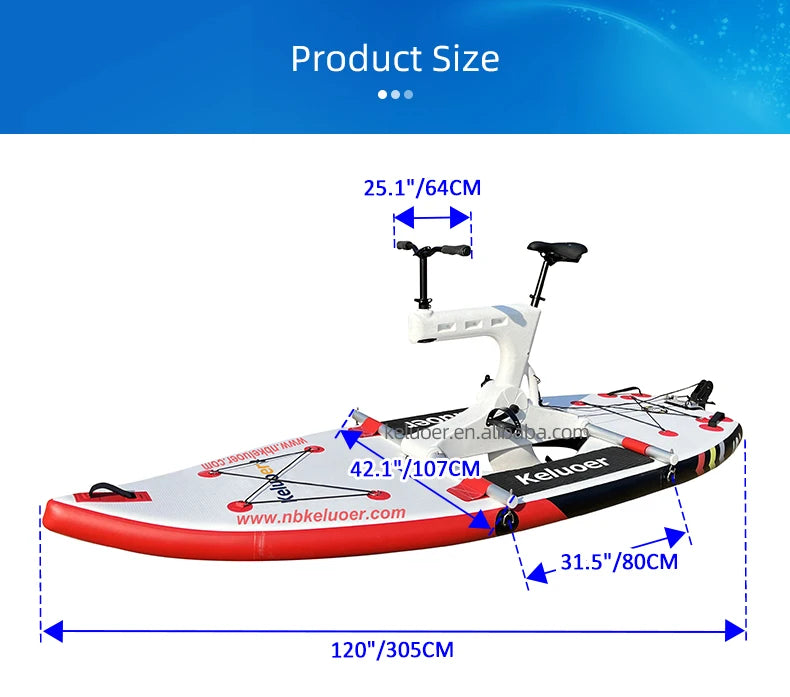 SUP Inflatable Paddle Board Outdoor Water Bike Beginner Water Ski Board Water Sports Float Board