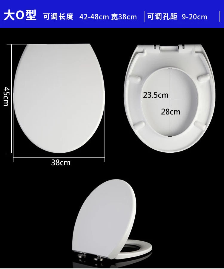 Thick Black Toilet Seat Cover Universal Soft Quiet Bidet Cover for U/V Toilet Durable Bathroom Accessories Home Toilet Parts