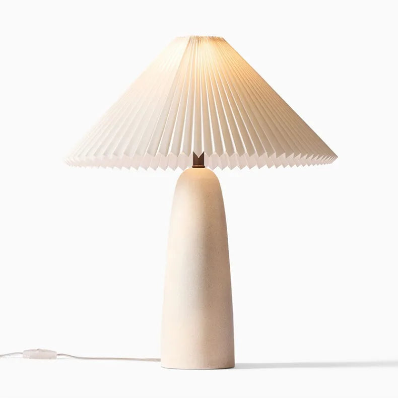Nordic Design Romantic Atmosphere Pleated Ceramic Table Lamp LED E27 Minimalist Modern Light Fixture Bedroom Bedside Living Room