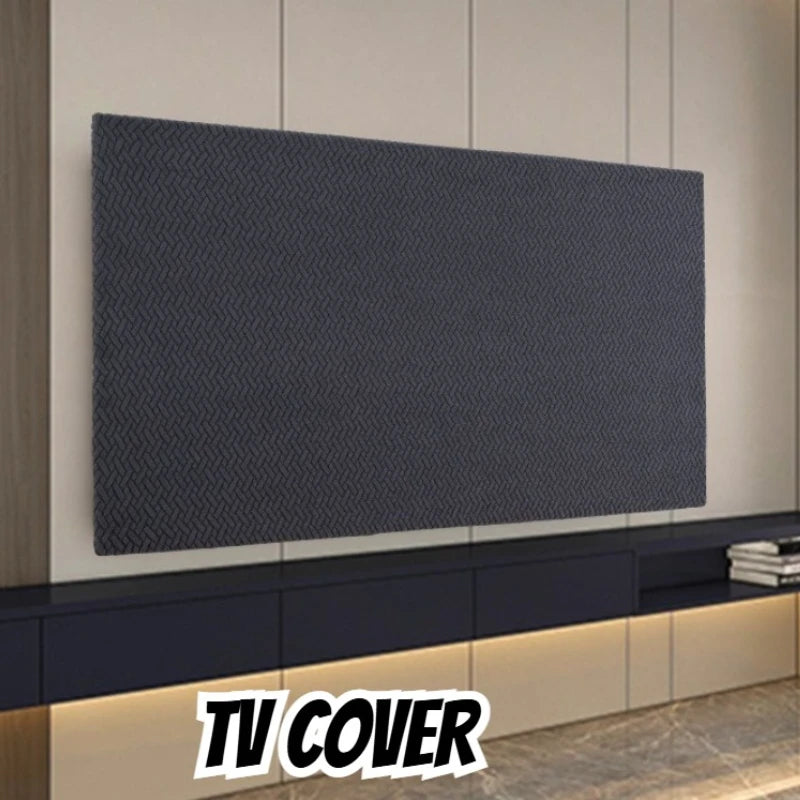 55/100/65 Inch LCD Screen TV Cover Solid Color Full Coverage Cloth Thickened High Elastic Dust Proof Cover Universal Decorative