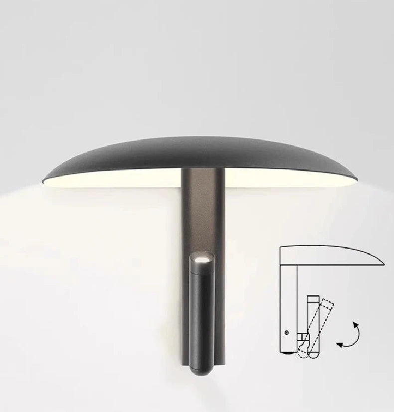 New Style Black Orange Beige Metal Wall Light With Switch 3000K Mushroom Bedroom Dining Room Shop LED Rotatable Dropshipping