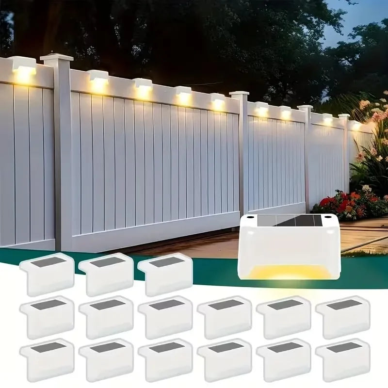 Outdoor Solar Stair Lights LED Waterproof for Garden Yard Railing Fence Lights Enhances Night Safety and Atmosphere