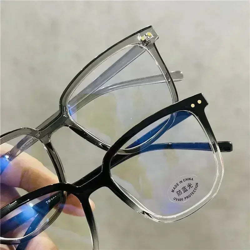Anti Blue Light Presbyopia Eyeglasses Vintage Trend Oversized Square Hyperopia Eyewear Finished Prescription Reading Glasses
