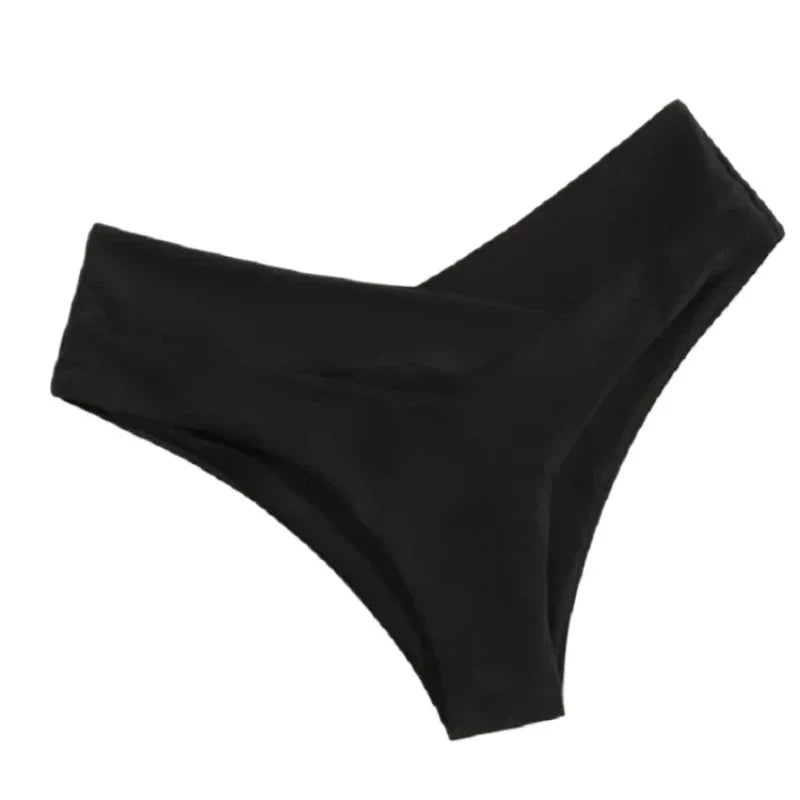 Sexy Brazilian Thong Bikini Bottom Women's Swimwear Briefs Classic Cut Swim Shorts Ladies Swimsuit V Cheeky High Waisted Bikini
