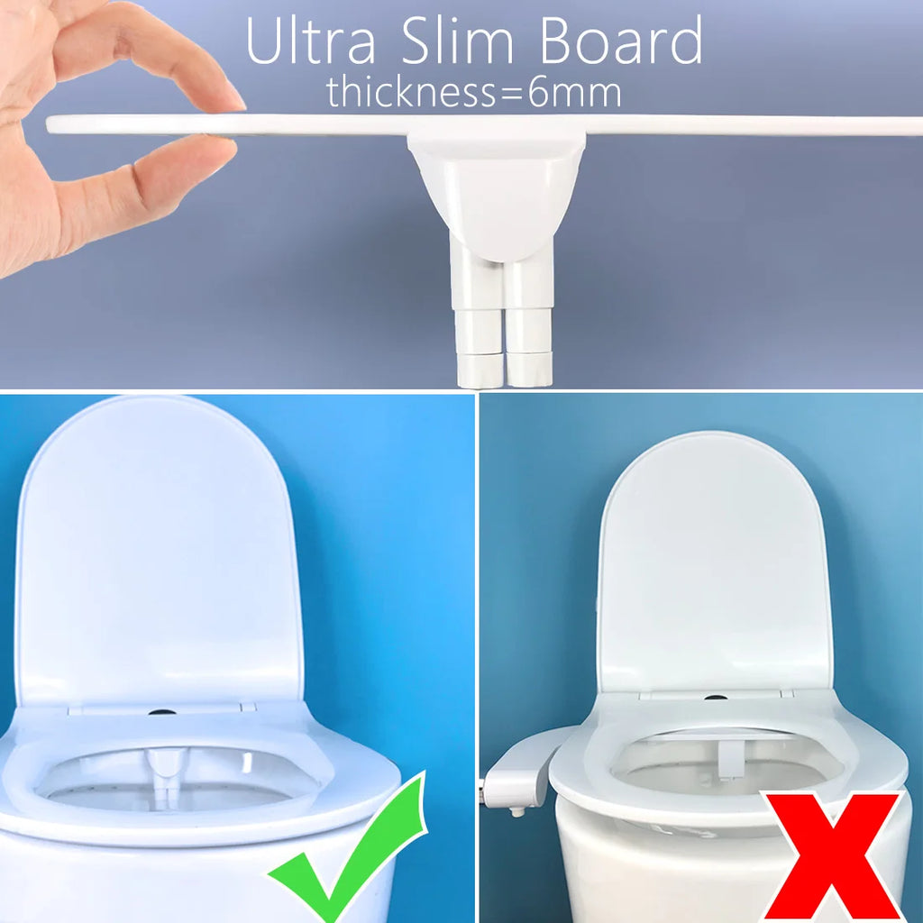 Slim Bidet Bidet For Toilet WC Water Spray Dual Nozzle Self Cleaning Feminine Butt Wash Muslim Shattaf Toile Attachment Bidet