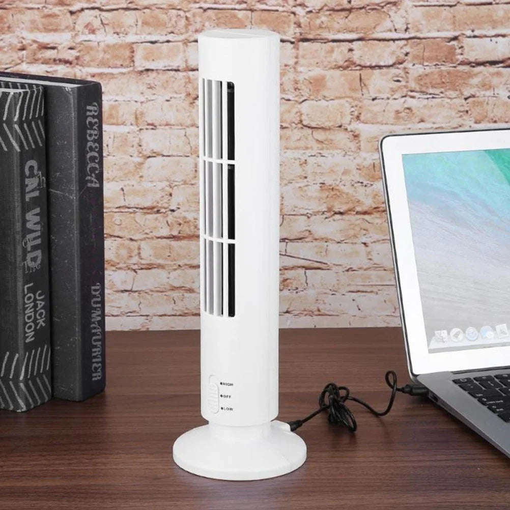 E9 Portable Air Cooler Vertical Bladeless Fan USB Desktop Air Conditioner Table Fan Mini Cooling Tower Kids Fan for Home Office