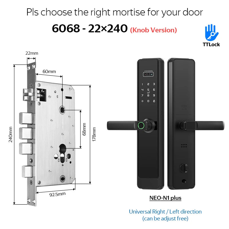ttlock remote control 3d face recognition fingerprint smart lock automatic safe digital Intelligent electronic lock for home