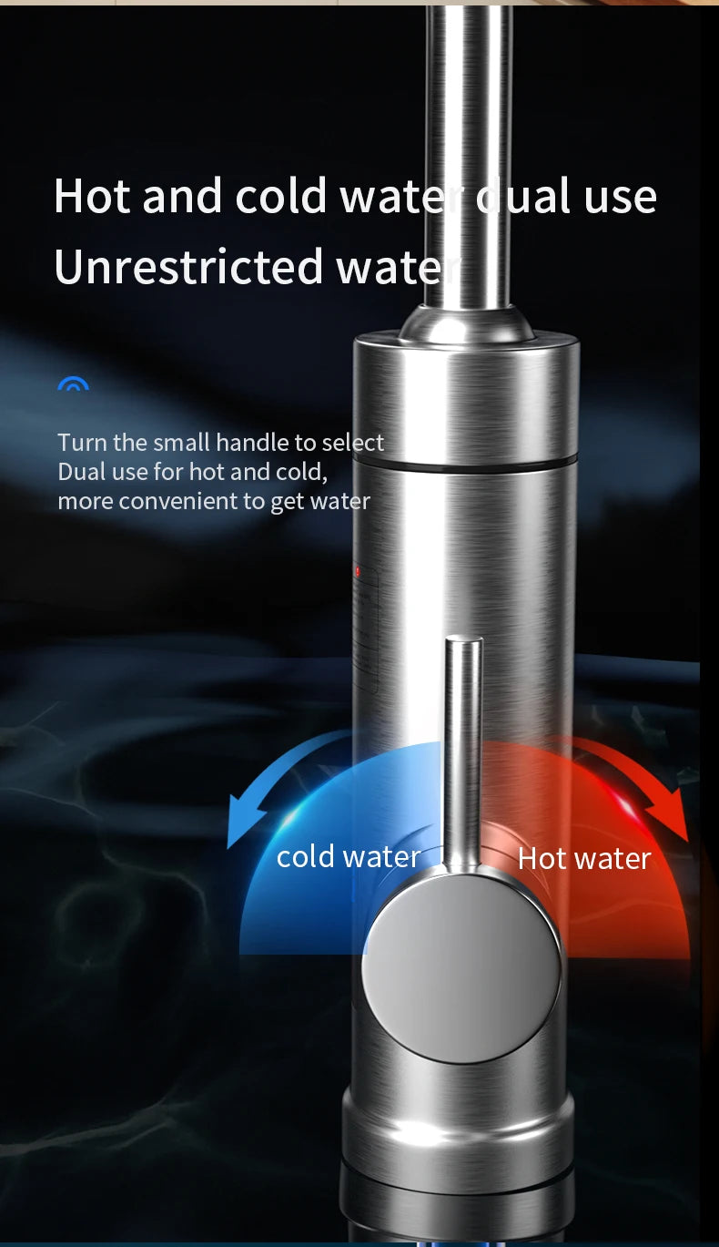 Electric Water Heater Faucet Instant Hot Water Faucet Heating Stainless Steel Kitchen Faucets Hot Cold Two Function Water Taps