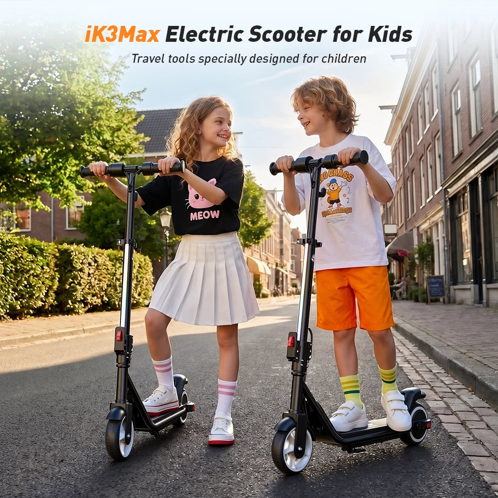 iScooter iK3Max Kids Electric Scooter 200W 4.5Ah Scooter 13KM Range Foldable Scooter Solid Tire Bluetooth Connection Kid Scooter