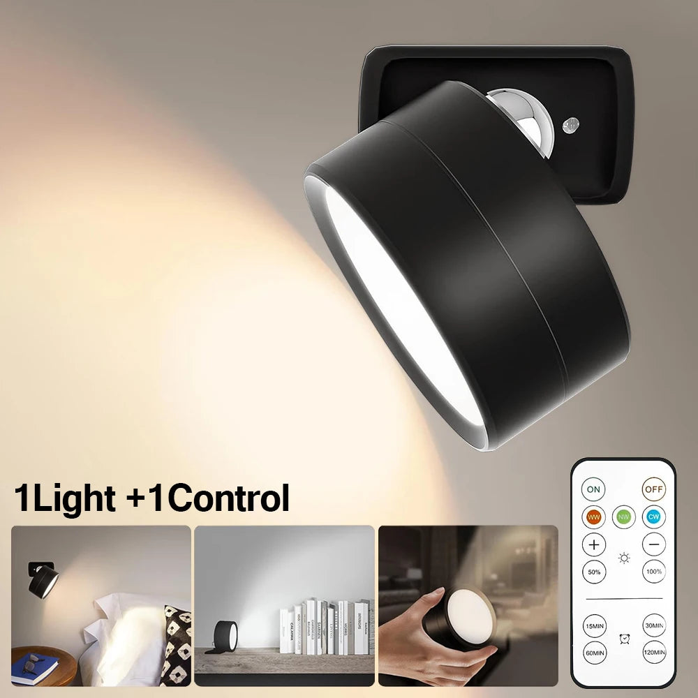 LED Wall Sconces light, 3 Brightness Levels 3 Color Modes Wall Lights Battery Operated 360° Rotatable Touch Control Wall lamp