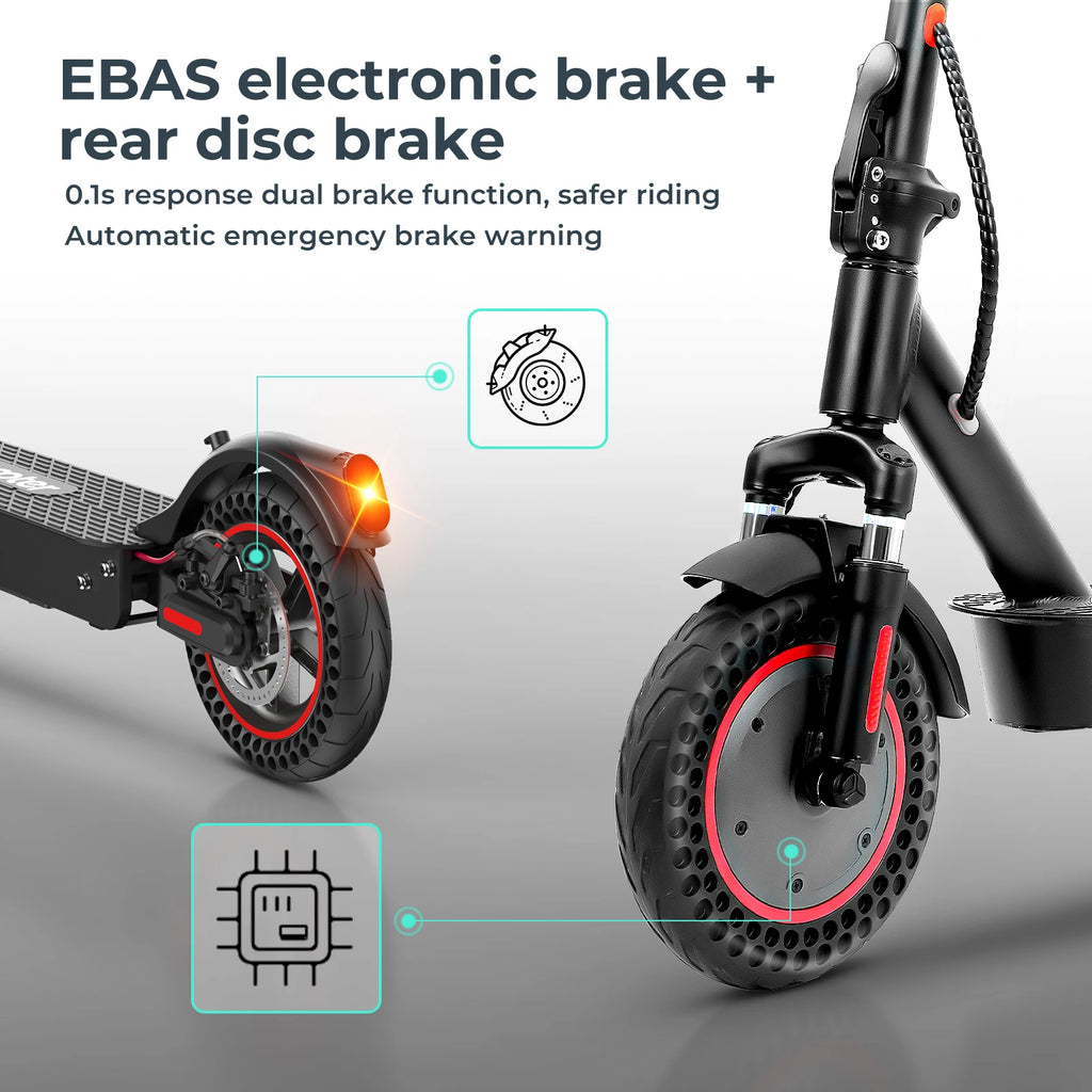ISCOOTER I9MAX Adult E-Scooter 500W Motor E-Scooter 36V10AH Battery E Scooter 10 Inch Solid Tires Electric Scooter