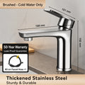 304 Stainless Steel Bathroom Sink Faucet Hot Cold Mixer Tap Single Handle Washbasin Water Faucet for Bathroom Vanity