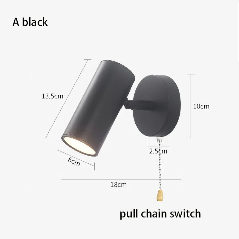 Modern Bedroom LED Wall Light Touch Sensor Switch White Black Gold Long Pole Arm Folding Bed Head Wall Reading Wall Light