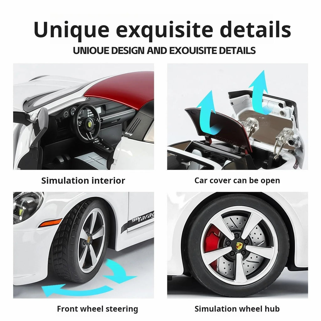 1:32 new folding convertible Porsche 911 alloy car model simulation Sound& light Fashion Exquisite collectibles Boys Toy Gift