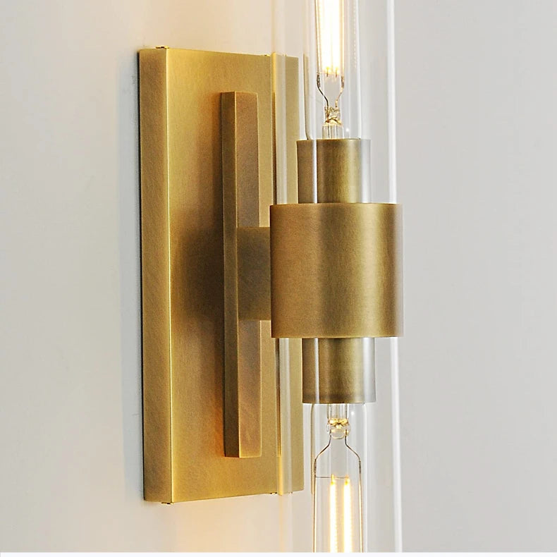 Modern Led Double Head Glass Wall Light For Living Room Bedroom Bathroom Loft Wall Lamps Luxury Indoor Room Decor Mirror Sconces