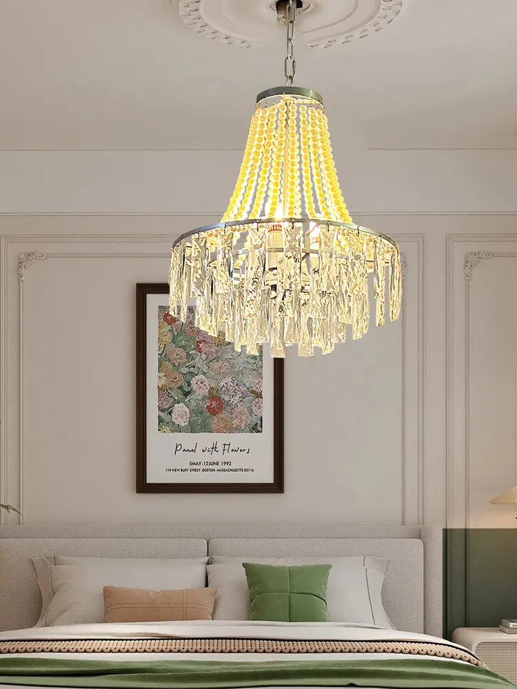 Modern Circular Led Pendant Light For Home Decoration Living Room Foyer Front Staircase Bedroom Crystal Pearl Lighting Fixtures