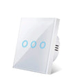 European AC100-240V Tempered Black White Crystal Glass Touch Switch Panel Wall Light Sensor Button 1/2/3 Gang 10A Interrupt