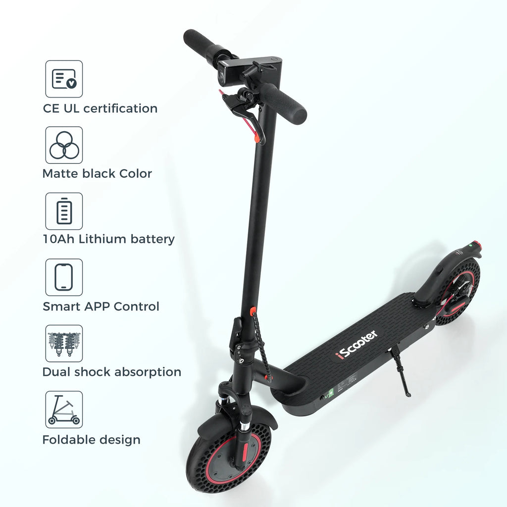 ISCOOTER I9MAX Adult E-Scooter 500W Motor E-Scooter 36V10AH Battery E Scooter 10 Inch Solid Tires Electric Scooter