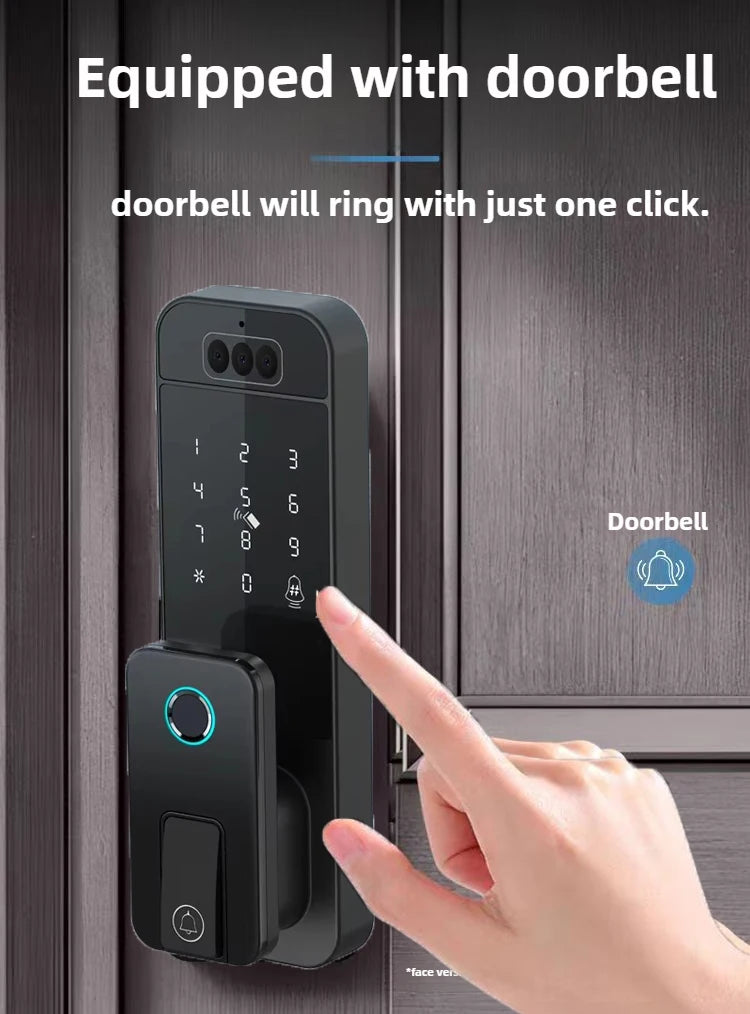 Waterproof 3D Face Recognition Outdoor Gate Fingerprint Lock Tuya WiFI App Passcode Rfid Card Keyless Electronic Smart Door Lock