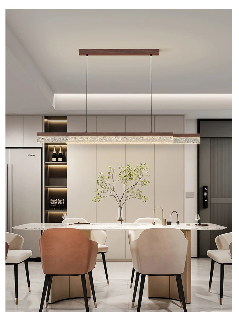 Modern Light Creative Bar Counter Strip Designer Lamps LED Pendant Light For Dining Table Kitchen Chandelier Adjust Function