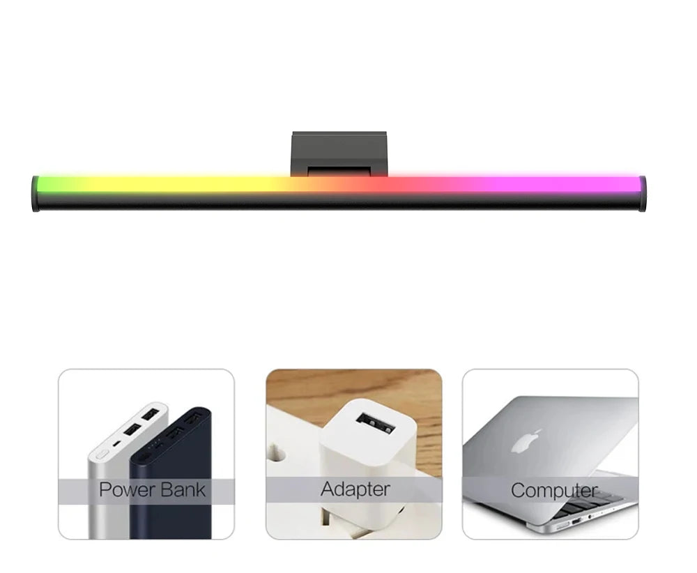Smart RGB Monitor Light Bar Led Lights Wifi Dimmable Setup Gaming Room Decor Lightbar PC Screen Hanging Remote Control Desk Lamp