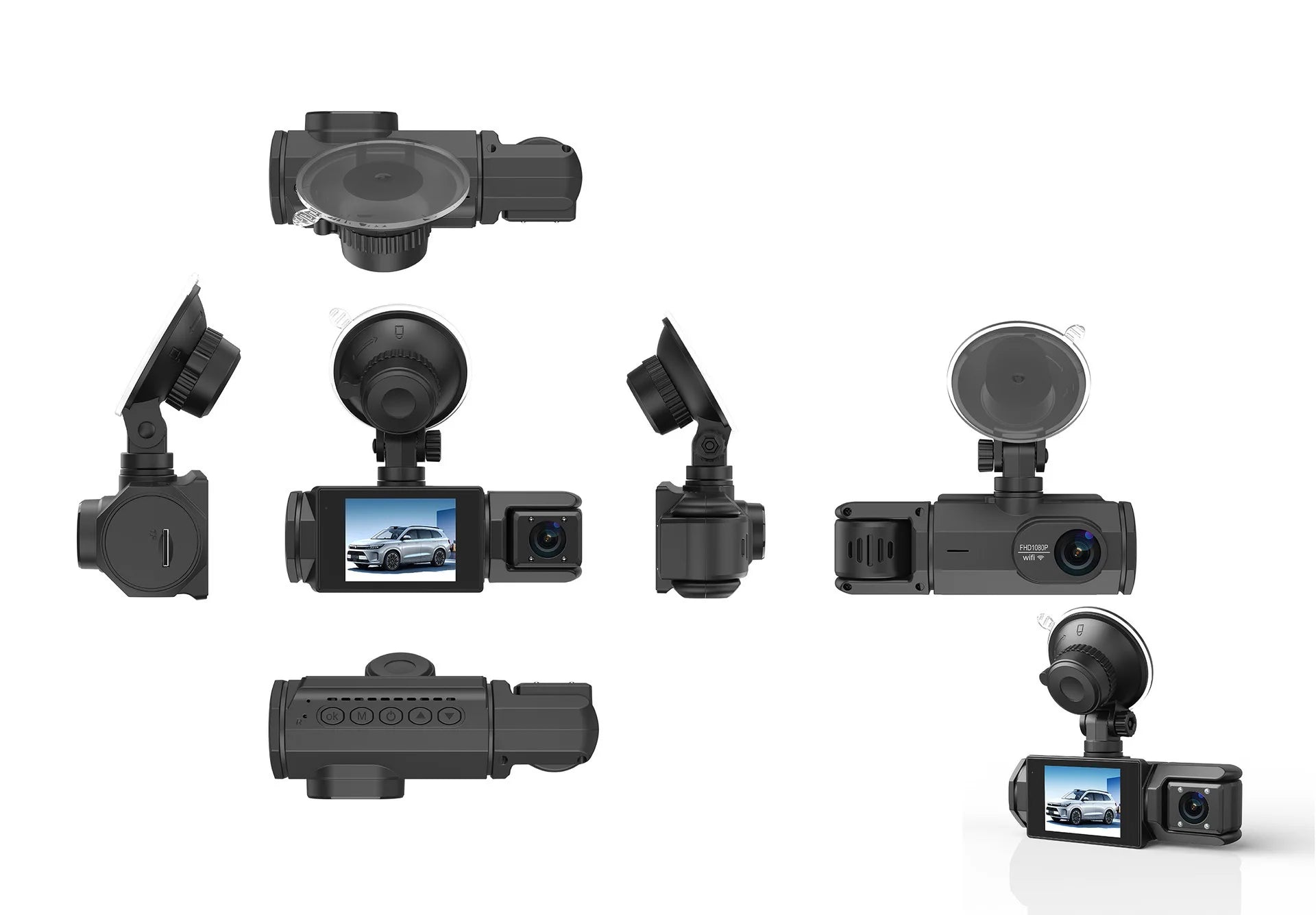 HD 1080P 2/3 camera Dash Cam for cars Front And Inside car camera with IR Night Vision Loop Recording wide angle Car DVR Camera